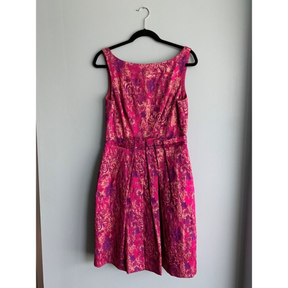 Theia Pink Brocade Cocktail Dress Size 8
